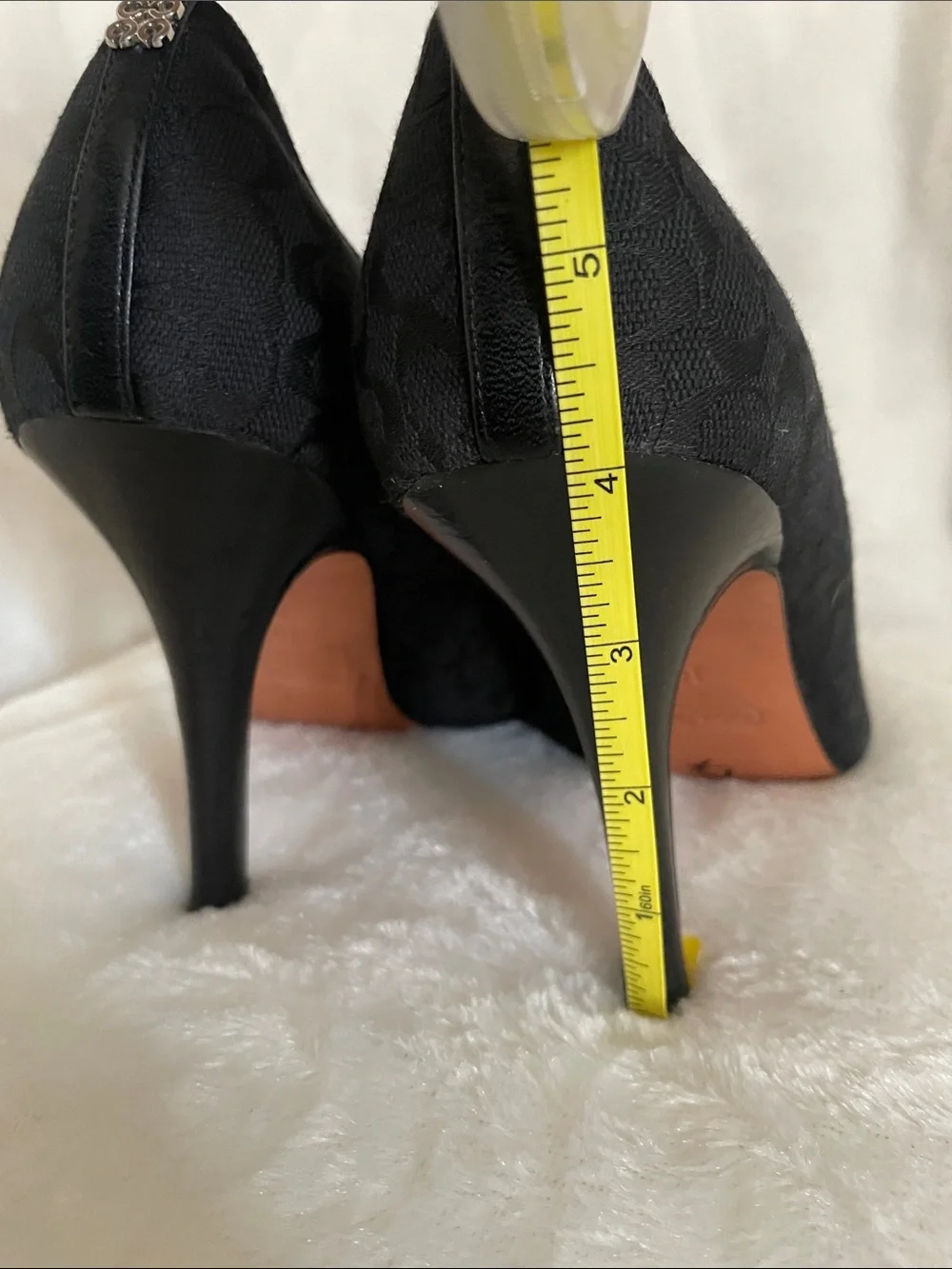 Coach Black Signature Pointed Toe Heels